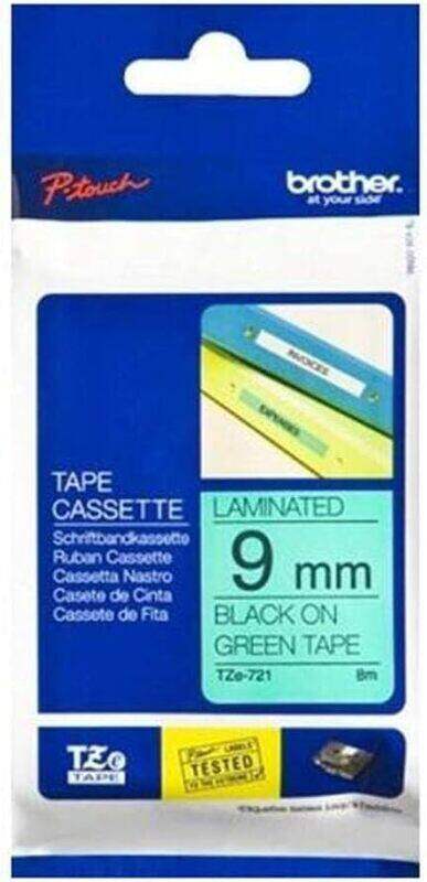 

Brother TZE-721 9mm Black on Red Laminated Tape