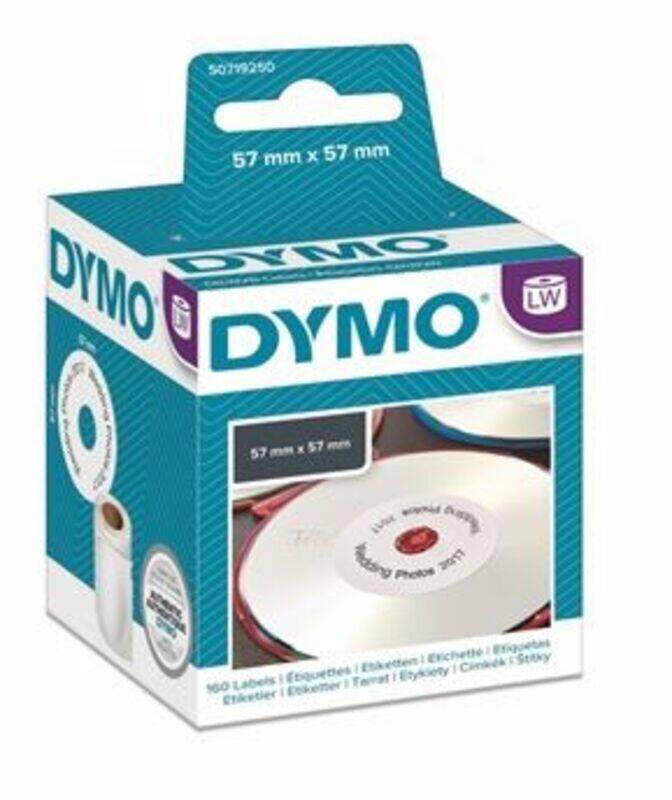

DYMO (14681) CD/DVD Labels, White Paper, 57 mm (dia), 160 Labels Roll