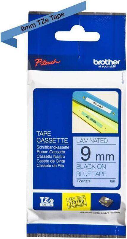 

Brother TZE-521 9mm Black on Red Laminated Tape