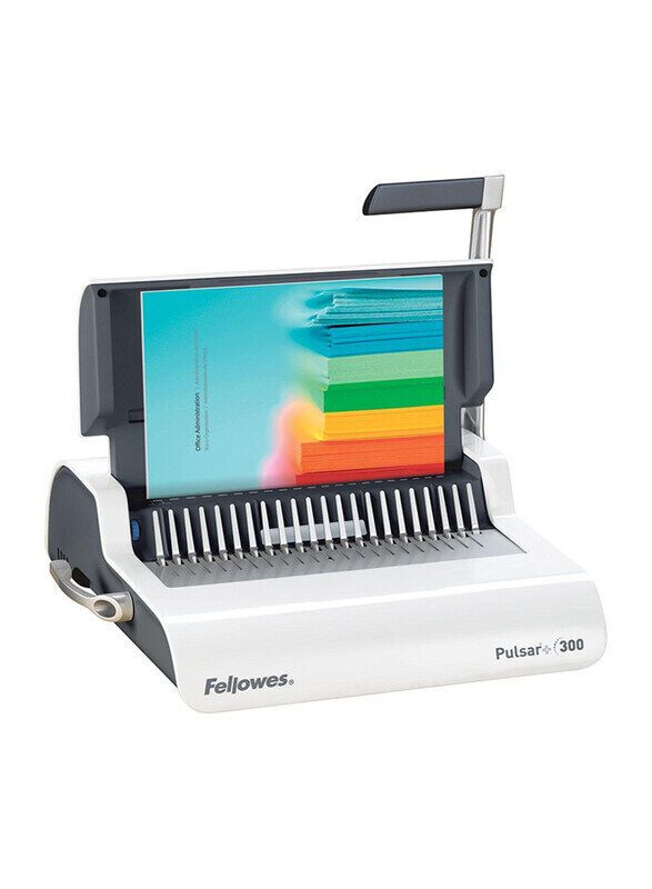 

Fellowes Pulsar+ 300 Manual Comb Binding Machine, White/Black