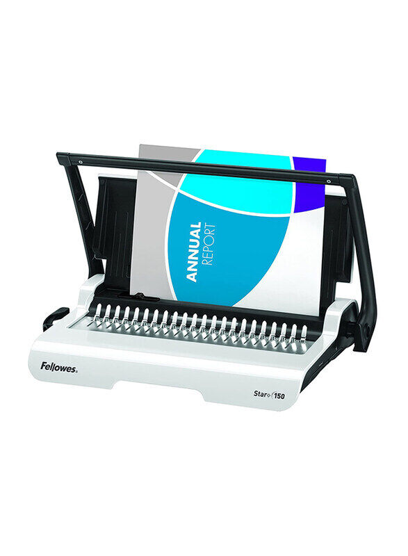 

Fellowes Star+ 150 Manual Comb Binding Machine, Black/White