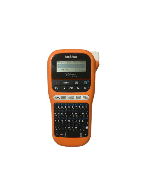 

Brother PTE110VP Industrial Label Printer, Orange