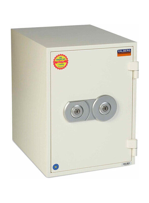 

Valberg Fire Resistant 2 Key Locks Safe, FRS-49TKL, Off White