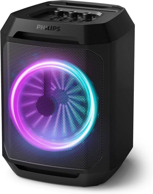 

Philips Bluetooth Party Speaker, TAX2208,Dynamic Bass Boost, Bluetooth and Aux-in, Microphone Input, Wireless Pairing for Stereo Sound, Up to 7 Hours