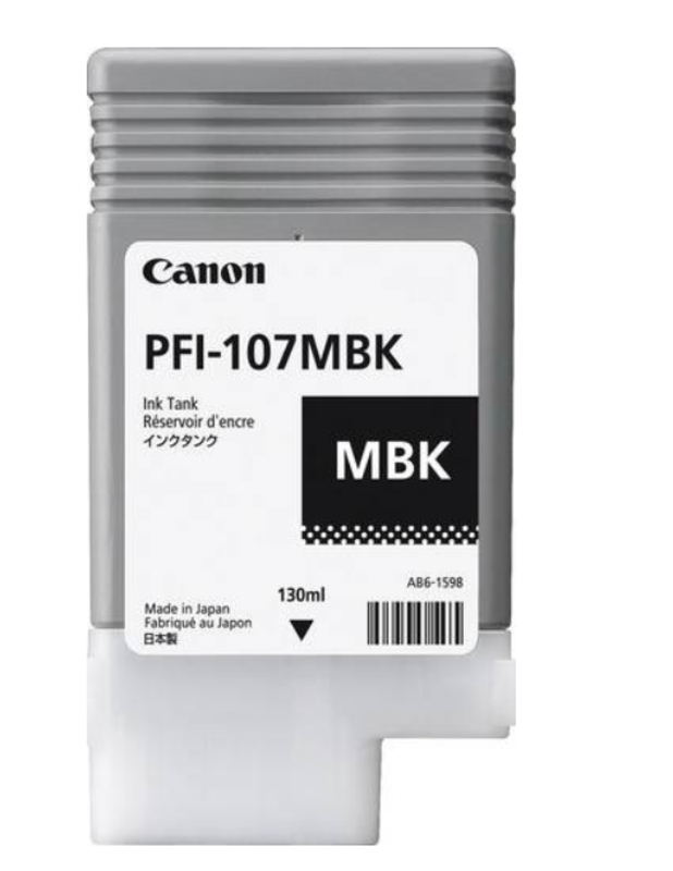 

Canon PFI-107MBK 130ML Ink Tank, Matte Black
