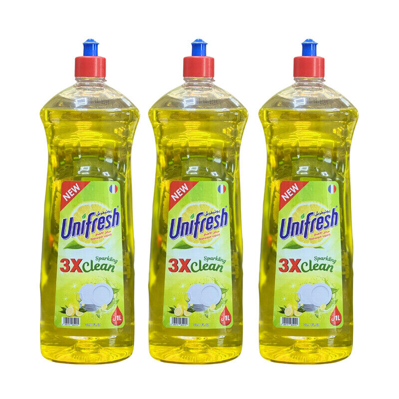 

Unifresh Dishwashing Liquid Lemon 1L SW3 (Pack of 3)