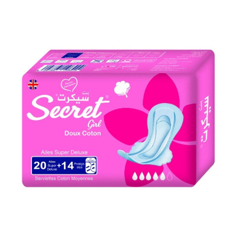 

Secret Plus Sanitary Napkin 24-Pieces/pack, 260 mm Size, Pink