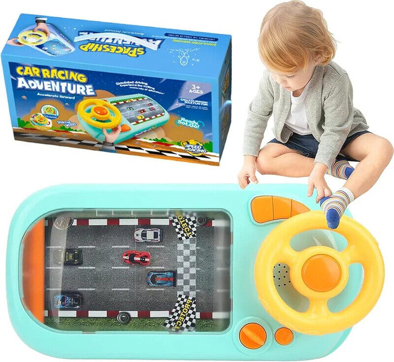 

Eotia Steering Wheel Toys Interactive Race Car Toy Toddler Simulated Driving Racing Car Game with Sound and Music Birthday Gift For Kids Aged 3+