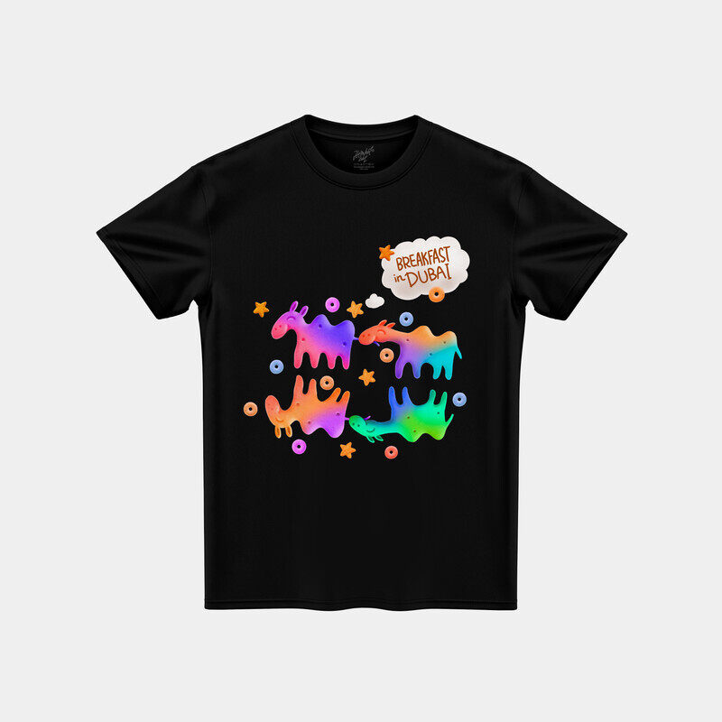 

Hempelcat T-shirt for women printed 100% cotton Camel cookies colour black