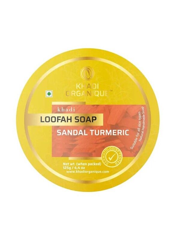 

Khadi Organique Sandalwood and Turmeric Loofah Soap, 125gm