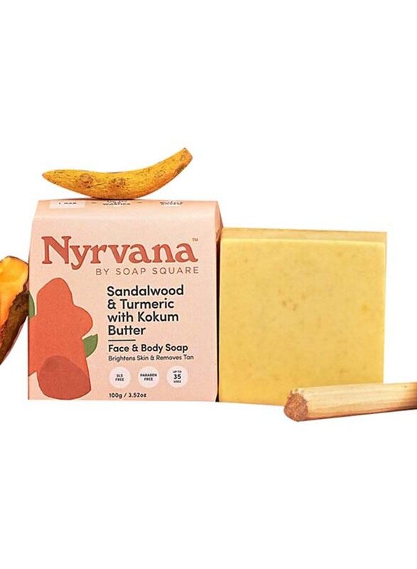 

Nyrvana Sandalwood & Turmeric with Kokum Butter Face & Body Soap, 100gm