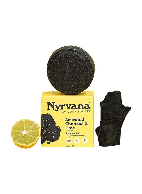 

Nyrvana Activated Charcoal & Lime Shampoo Bar for All Hair Types, 80gm