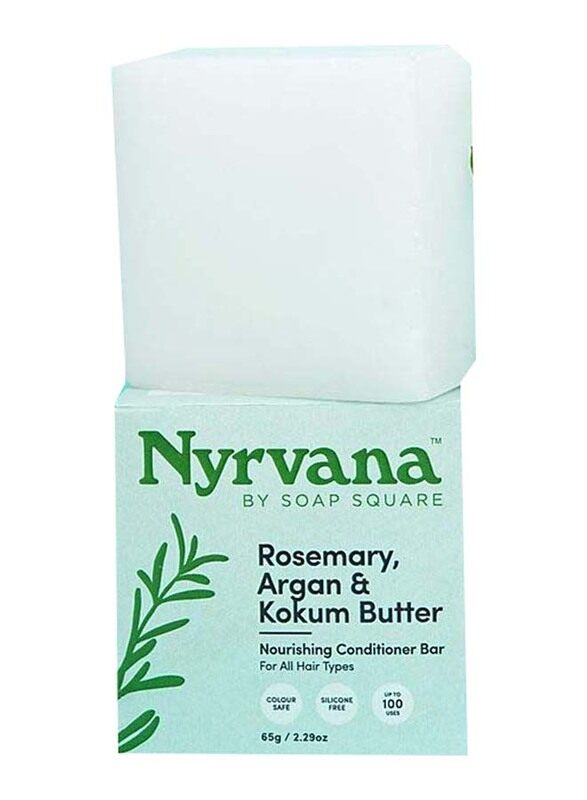 

Nyrvana Rosemary Argan & Kokum Butter Conditioner Bar for All Hair Types, 65gm