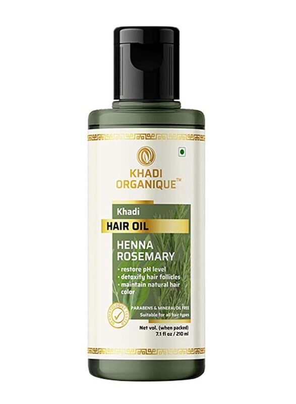 

Khadi Organique Henna Rosemary Mineral Free Hair Oil for Thick Hair, 210ml