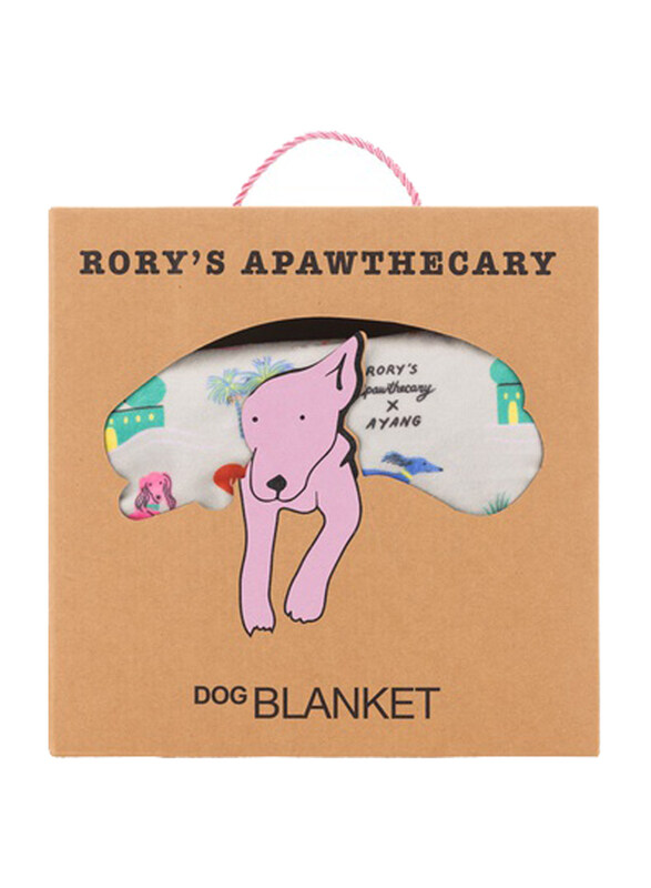 

Rory's Apawthecary Dog Blanket, Taupe/Blue