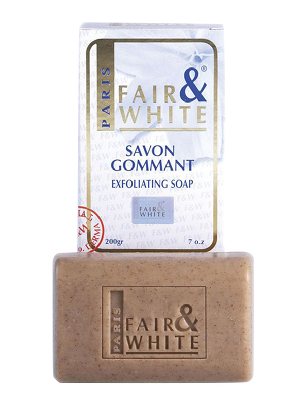 Fair & White Savon Gommant Exfoliating Soap, Brown, 200gm