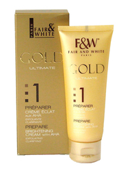 Fair & White Gold Ultimate Prepare Brightening Cream with AHA Exfoliating Clarifying, 75ml