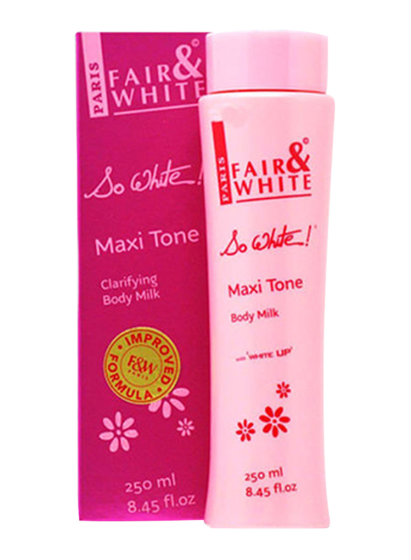 Fair & White So White Maxi Tone Clarifying Body Milk, Pink, 250ml