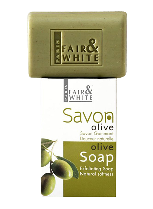 Fair & White Savon Olive Oil Exfoliating Soap, Green, 200gm