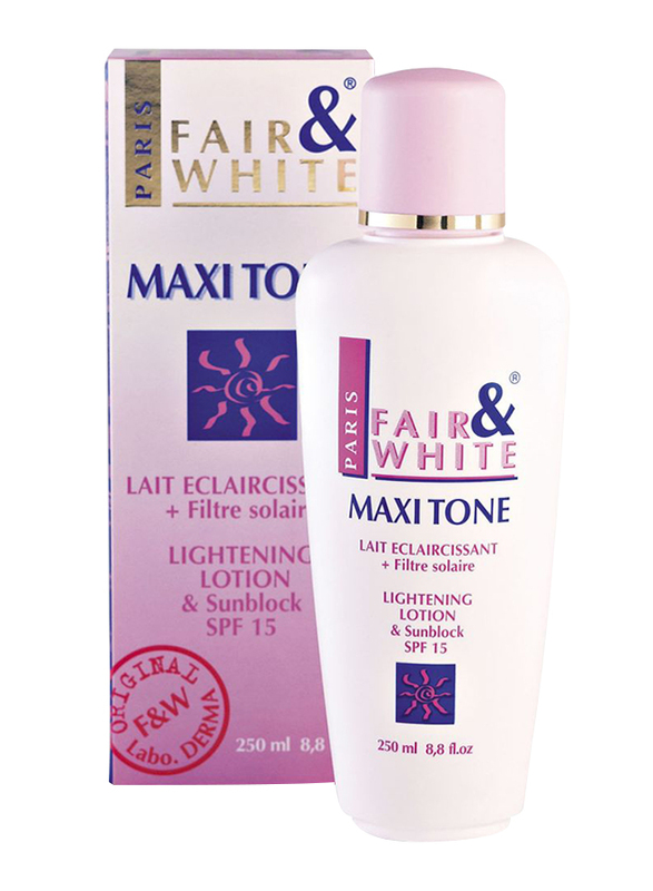 Fair & White Maxi Tone Lightening Lotion and Sunblock SPF 15, Pink, 250ml