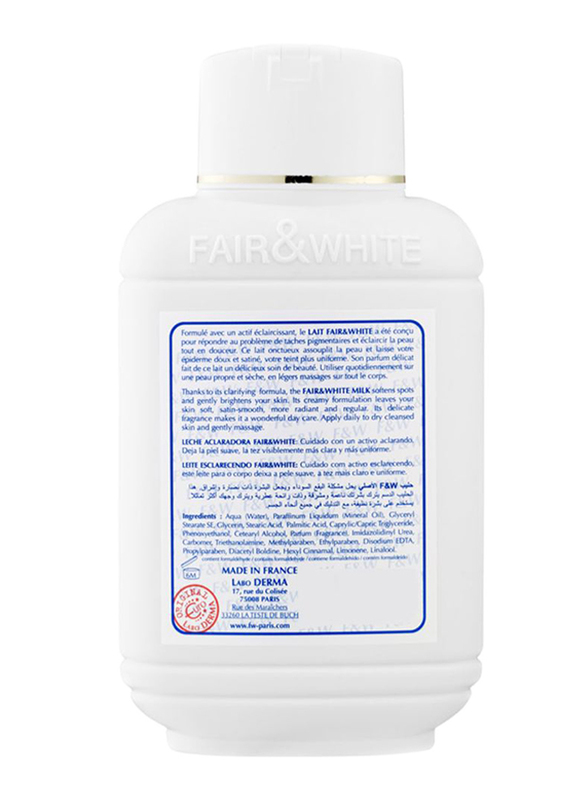 Fair & White Body Clearing Milk Body Lotion, White, 485ml