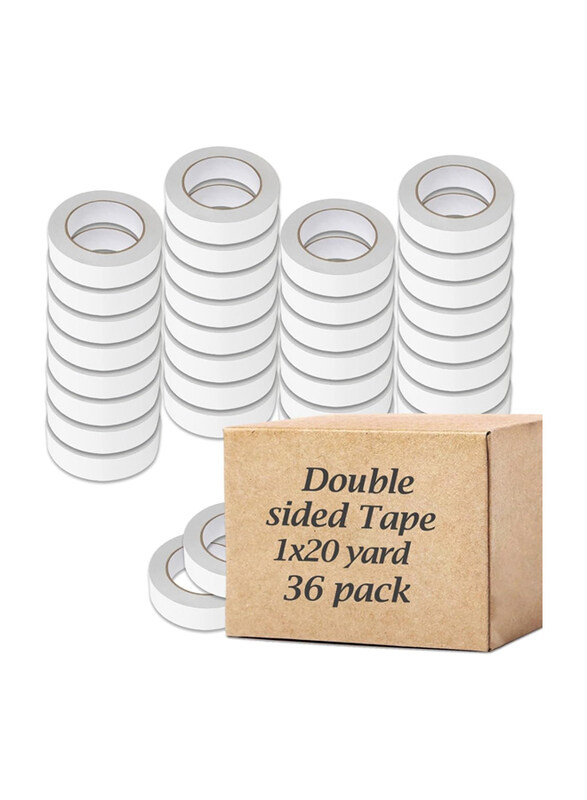 

Markq Double Sided Tape, 1" x 20 Yards, 36 Piece, White