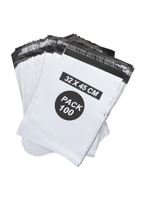 

Markq Poly Mailers Bags, 32 x 45cm, 100 Piece, White