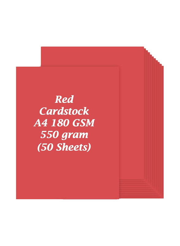 

Markq A4 Cardstock, 180 GSM, 50 Pieces, Red