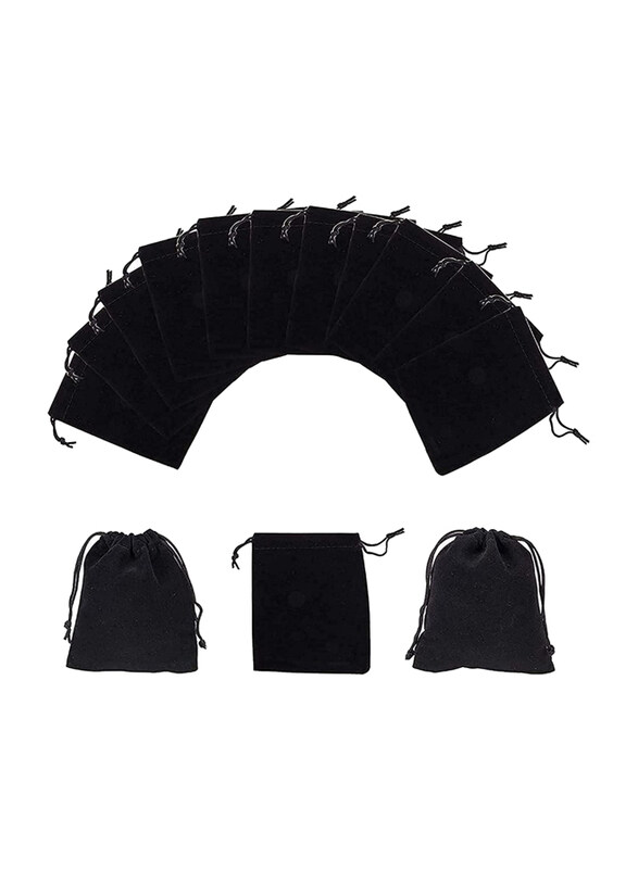 

Markq Drawstring Velvet Gift Bags, 9 x 12cm, 12 Pieces, Black