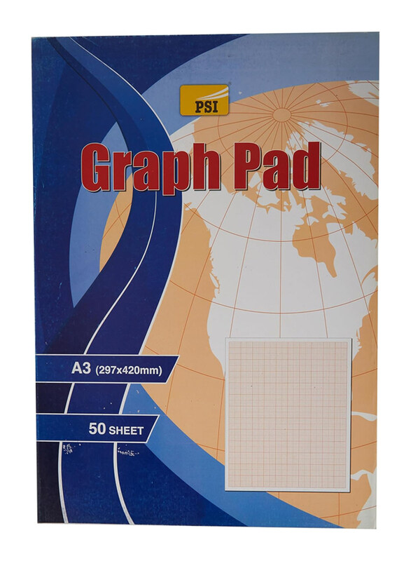 

Markq Graph Paper Pad, Squared Grid, 50 Sheets, A3 Size, Multicolour