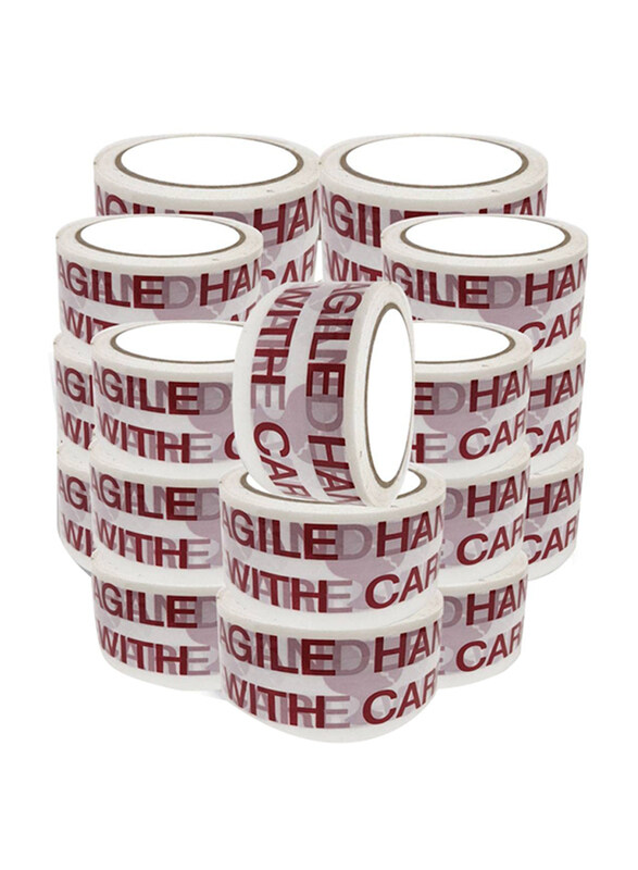 

Markq Fragile Tape, 48mm x 60 Yards, 36 Roll, White/Red