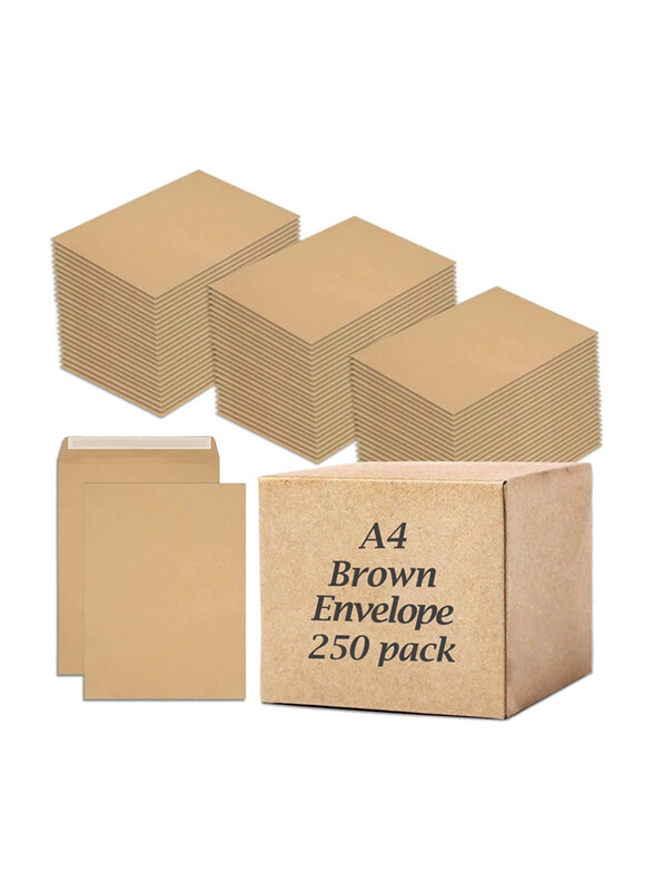

Markq Self Sealing Mailing Envelope, 250 Pieces, 80 GSM, A4 Size, Brown