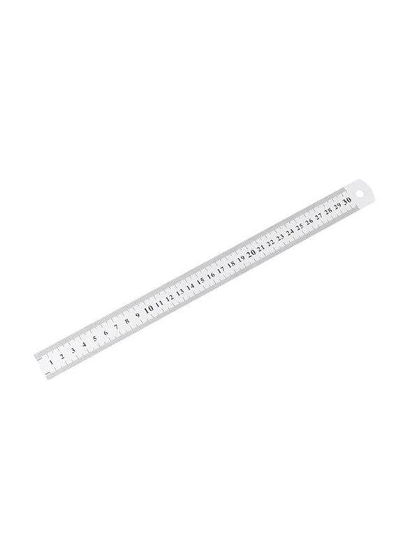

Markq 30 cm Double Sided Stainless Steel Scale, Silver