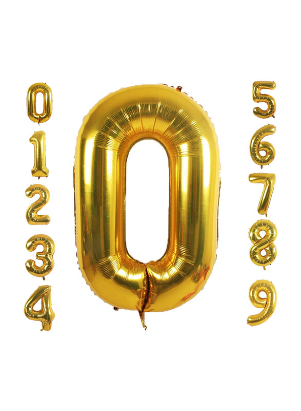 

Markq 40 Inch Large Foil Helium Number Balloon, Number 0, Gold