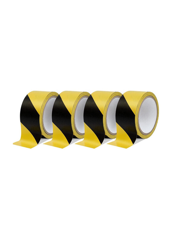 

Markq Hazard Warning Tape, 2" x 20 Yards, 4 Piece, Black/Yellow