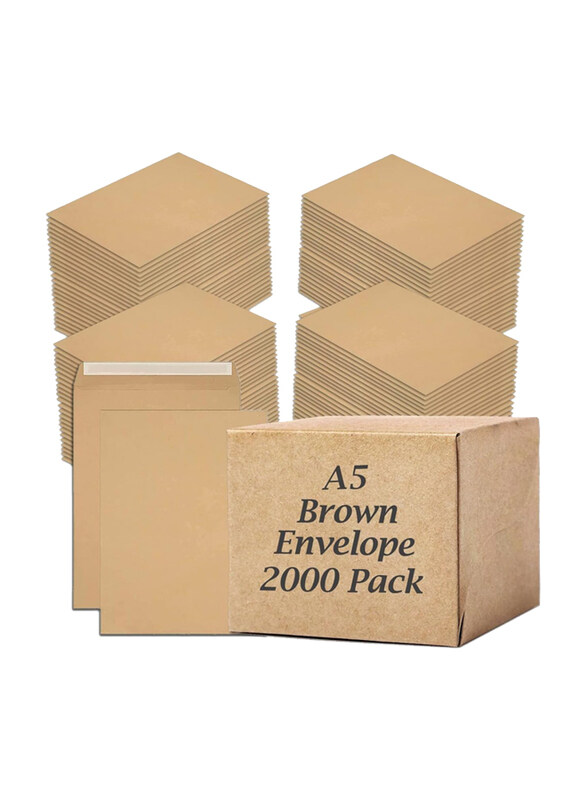 

Markq Self Sealing Mailing Envelope, 2000 Pieces, 80 GSM, A5 Size, Brown