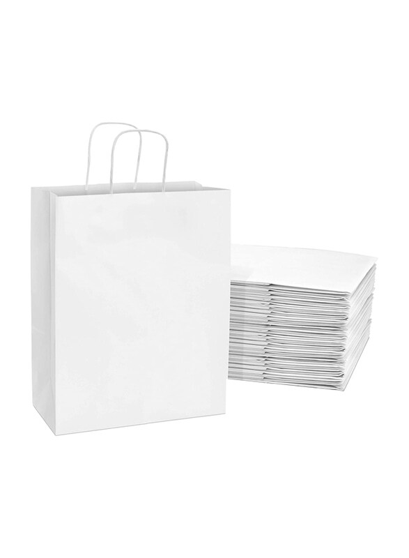 

Markq Paper Bags with Handles 33 x 26 x 12cm, 12 Pieces, White