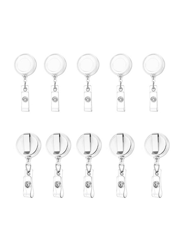 

Markq Retractable Badge Reel with Clip, 10 Pieces, White
