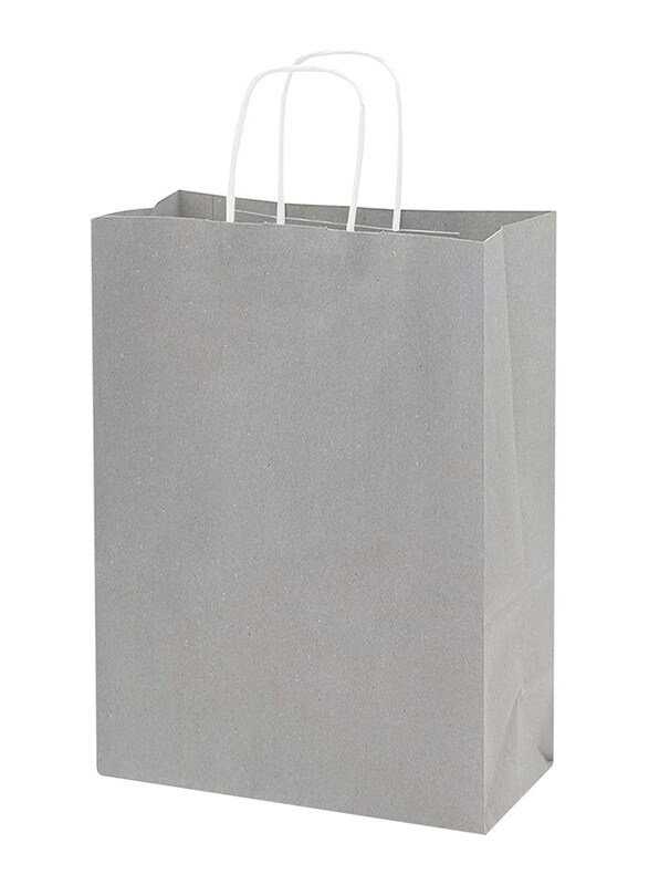 

Markq Paper Bags with Handles, 33 x 26 x 12cm, 12 Pieces, Silver