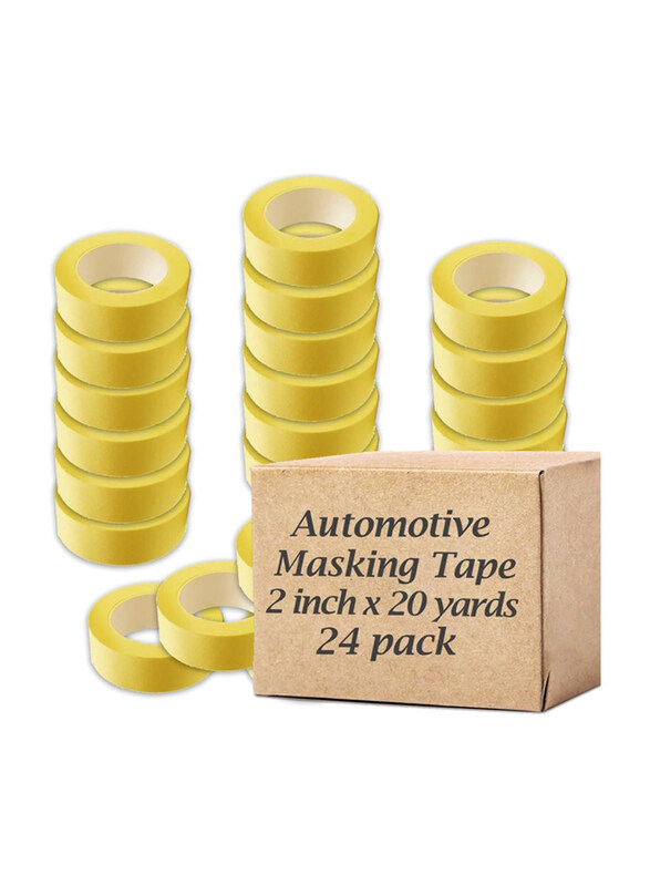 

Markq Automotive Refinish Auto Body Paint Masking Tape for Cars Vehicles Auto Paint Supplies, 2 inch x 20 yards, 24 Pieces