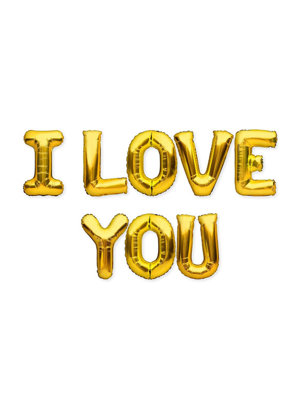 

Markq I Love You Balloon Banner, 16 Inch, Gold