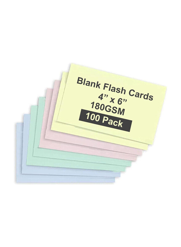 

Markq Plain Colored Index Cards, 100 Pieces, 180 GSM, Multicolour
