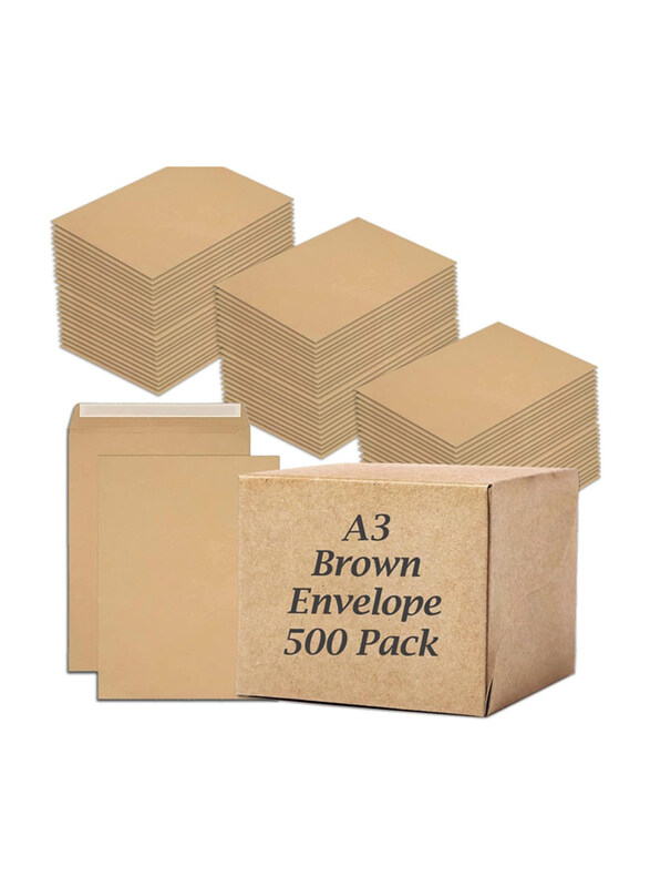 

Markq Self Sealing Mailing Envelope, 500 Pieces, 80 GSM, A3 Size, Brown