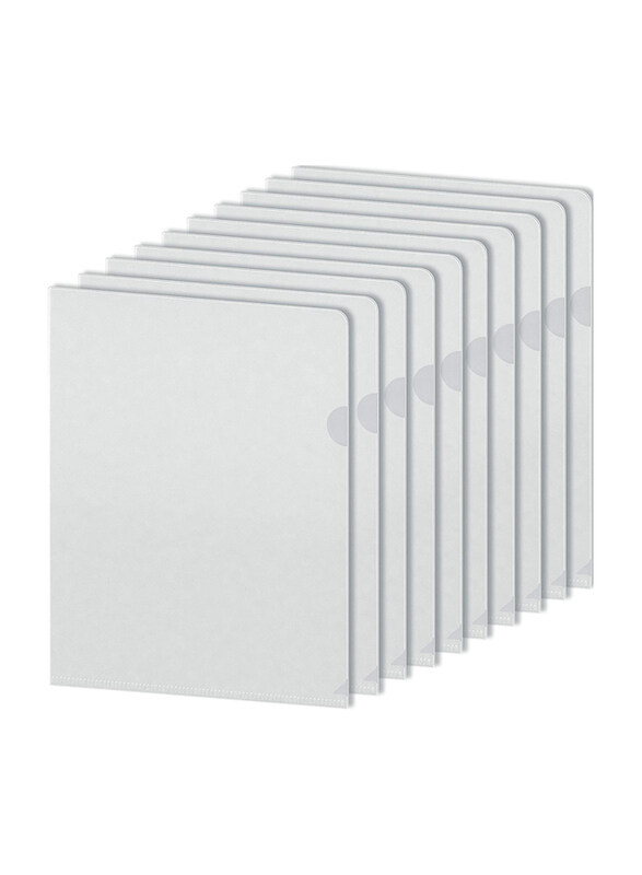 

Markq A4 Plastic L-Type Folders, 12 Piece, Clear