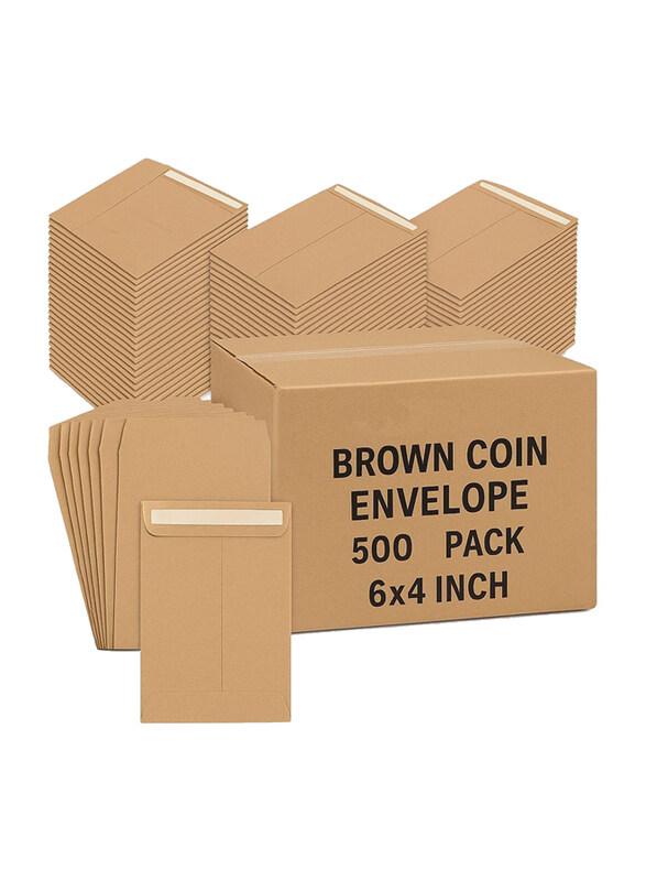 

Markq Kraft Self-Adhesive Seed Coin Envelopes, 500 Pieces, Brown