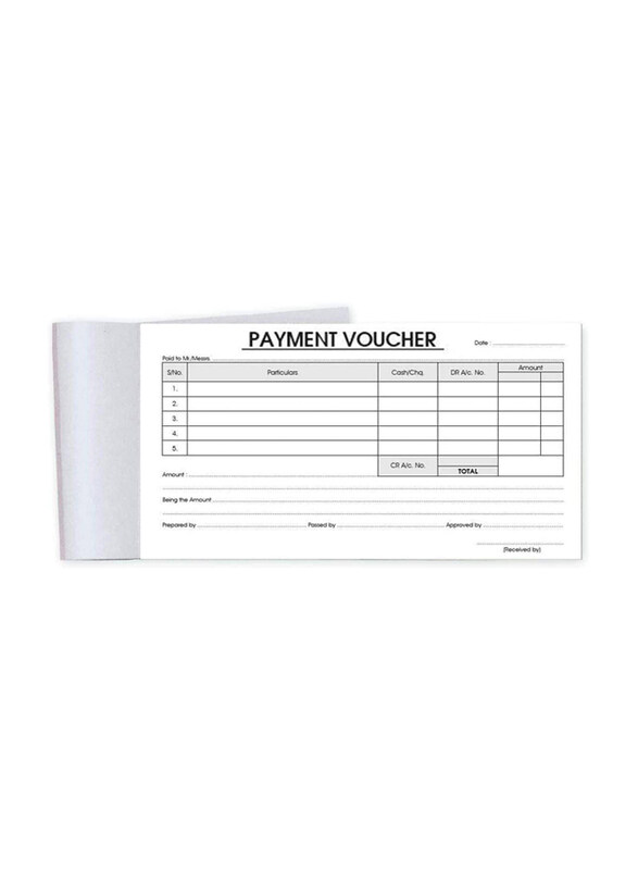 

Markq Payment Voucher Book, 50 Sheets, 10 Pieces, A5 Size, White