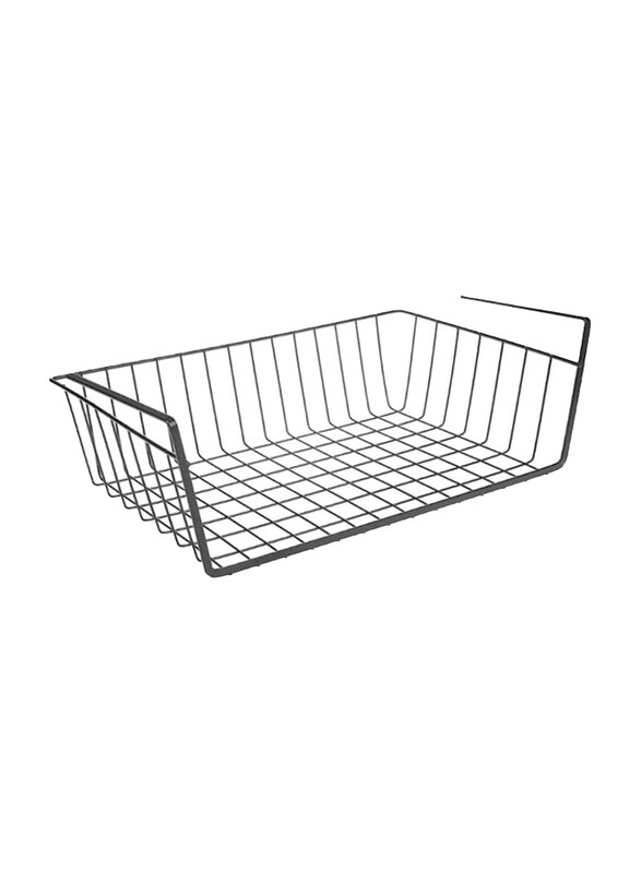 

Markq Hanging Under Shelf Storage Wire Basket Space Saving Organizer for Kitchen Office Bathroom Cupboard Pantry Cabinet Bookshelf, X-Small, Black