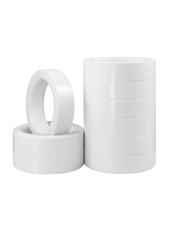 

Markq Double Sided Tape, 1 Inch x 20 Yards, 9 Roll, White