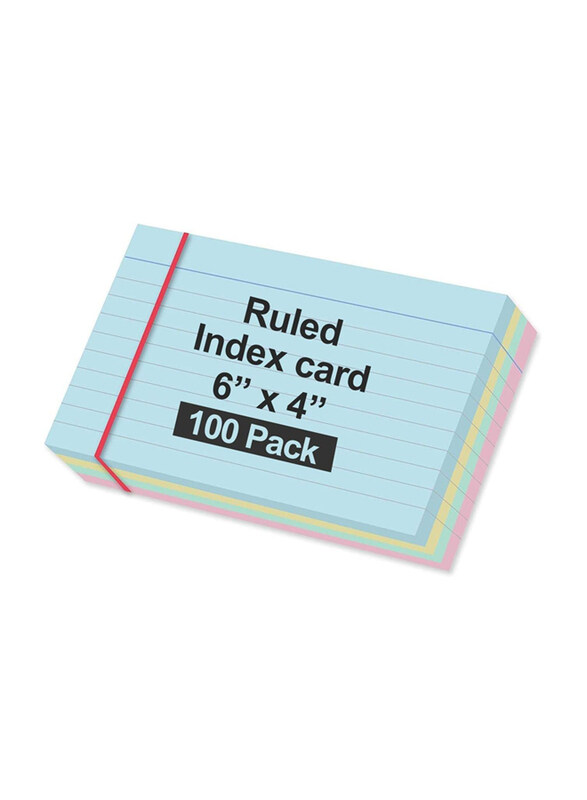 

Markq Ruled Index Card, 100 Pieces, Multicolour