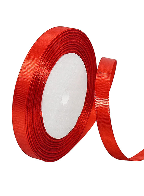 

Markq Fabric Polyester Satin Ribbon, 12mm x 25yard, Red, SR-S-RED